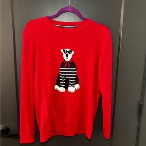 Tommy Hilfiger Red Crewneck Sweater with Graphic Design